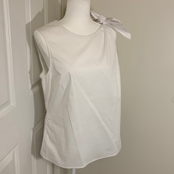 NWT Brooks Brothers bow shoulder sleeveless blouse - Picture 2 of 5